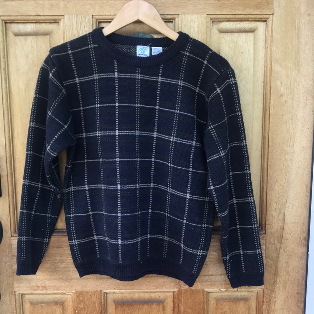 Vintage style Wool argyle sweater.